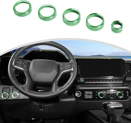 Vista 12 de CheroCar Kit de moldura de perilla de control para Chevy Silverado GMC Sierra1500 LT y superiores 2022-2025, para 2024-2025 2500HD/3500HD LT
