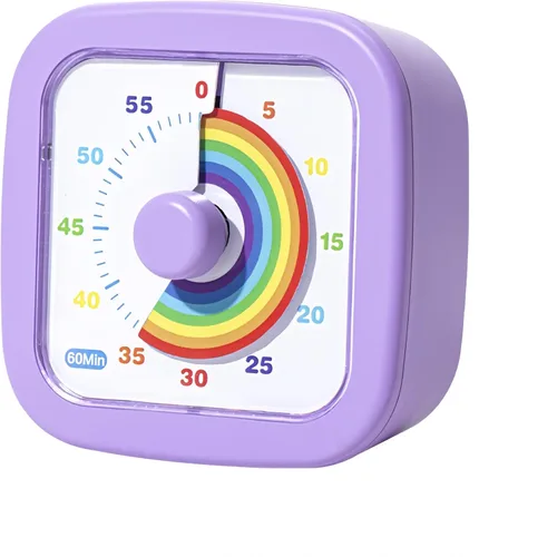 Vista 10 de Temporizador visual para niños, lindo arco iris, temporizador de cuenta regresiva de 60 minutos, gestión del tiempo para niños y adultos, Azul