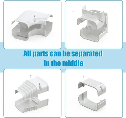 Vista 3 de Air Jade Mini cubierta de línea dividida, 3 pulgadas y 25 pies, kit de cubierta decorativa de PVC AC para aire acondicionado mini split sin