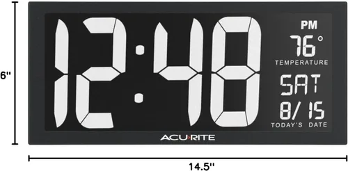 Vista 7 de AcuRite 75159M 14.5" Reloj LED digital grande Blanco Pulgada 14.5 pulgadas / blanco