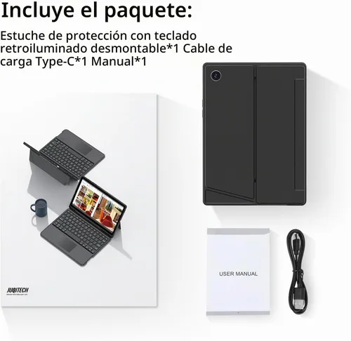 Vista 7 de JUQITECH Funda magnética con teclado trackpad para Samsung Galaxy Tab A8 Negro A8