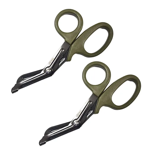 Vista 9 de Ever Ready First Aid Tijeras De Vendaje En Autoclavable Titanio Bonded 7 1/4" Bent - Olive Green