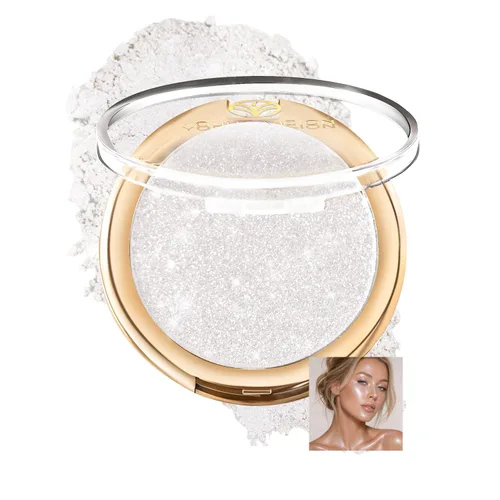 Vista 15 de YOUNG VISION Polvo Compacto Iluminador, Polvo de Contorno de Brillo Natural Horneado y Resaltador Facial, Libre de Crueldad, Maquillaje de Resaltado