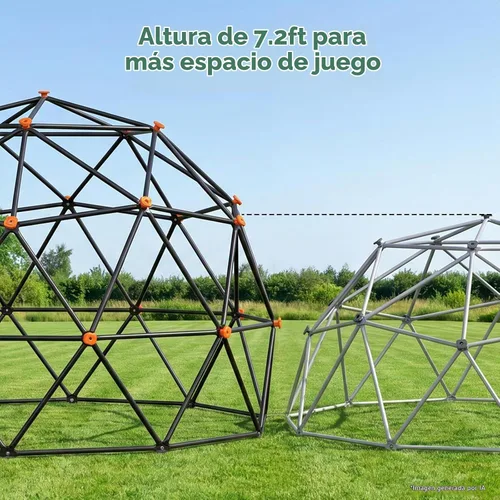 Vista 3 de Hapfan Juego de columpio de cúpula de escalada de 7.2 pies de alto con Negro