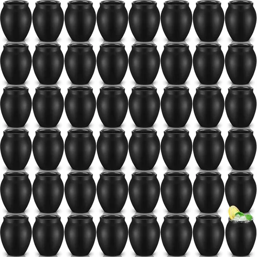 Vista 9 de Gejoy 24 vasos de arcilla mexicana Cantaritos de Barro de 3 onzas, hechos a mano para tequila, mezcal, margarita, mojito, martes de tacos, Cinco