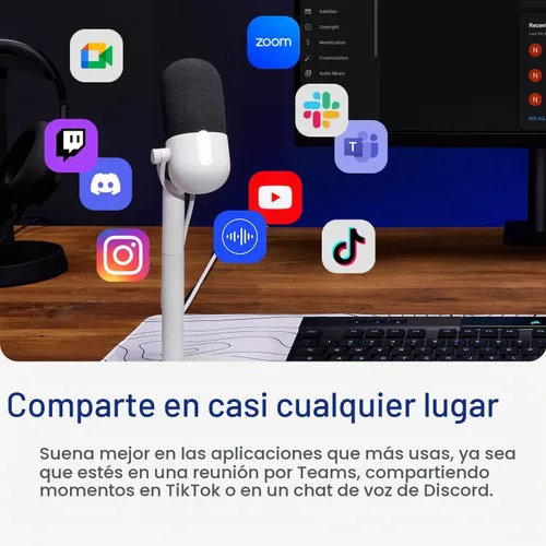Vista 5 de Elgato Wave Neo - Micrófono de condensador USB, toque para silenciar, para juegos, transmisión, reuniones, grabación de voz