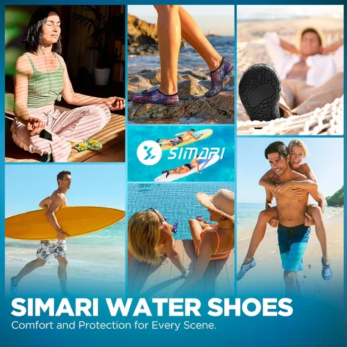 Vista 6 de SIMARI - Zapatos de agua para mujer y hombre, para natación, playa, agua, secado rápido, para yoga, surf, exteriores, SWS001
