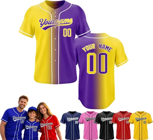 Vista 8 de Camiseta de béisbol personalizada, nombre del equipo, número de equipo, logotipo, camisetas impresas cosidas, uniformes deportivos, regalos