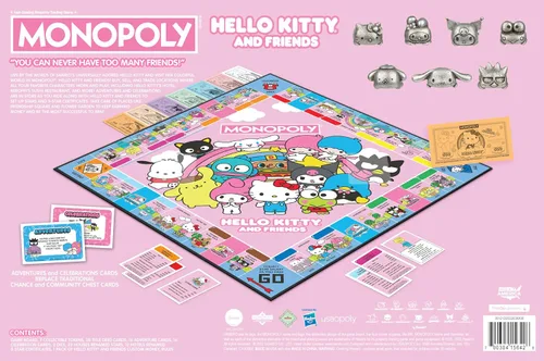 Vista 10 de Monopoly: Hello Kitty y sus amigos, Compra, vende, intercambia edificios de la serie animada, con My Melody, Badtz-Maru, Keroppi, Juego clásico