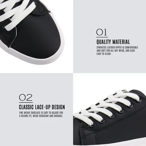 Vista 4 de JABASIC Zapatos deportivos de plataforma con cordones para mujer, cómodos, informales, a la moda, para caminar