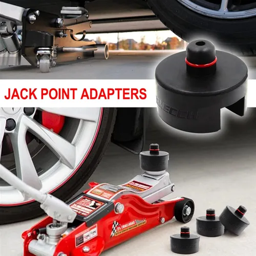 Vista 5 de Jack Pad para Tesla Model 3/Y/S/X, 4 paquetes de goma para elevación de piso, almohadillas de elevación de gato, adaptador de herramienta