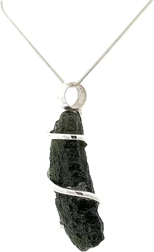 Vista 3 de Collar con colgante de moldavita de Stones Desire