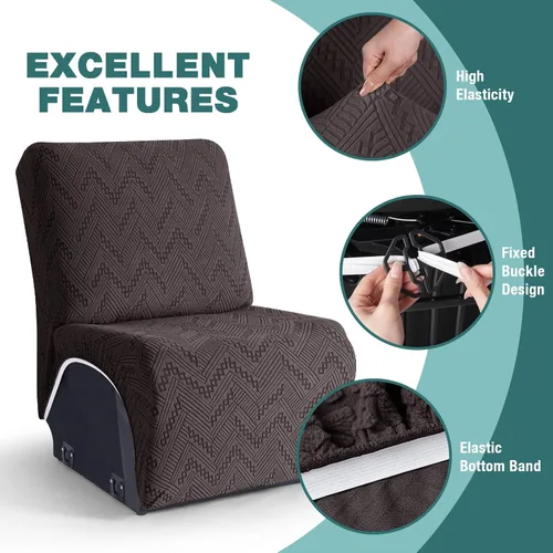 Vista 4 de Funda para silla reclinable sin brazos para sofá reclinable seccional en forma de L, funda elástica para asiento reclinable, funda de asiento
