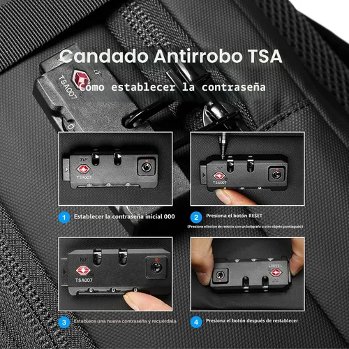 Vista 7 de Viaje de la mochila del vacío de 60L, cerradura TSA, puerto