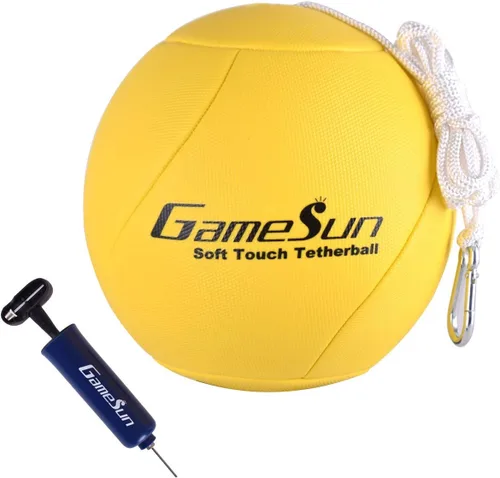 Vista 9 de Tetherball and Rope,Full-Size Soft Rubber, Portable Tetherballs with Soft Rope - Great Outdoor Game for Family Fun Play