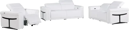 Vista 28 de Blackjack Furniture Mario - Sofá biplaza reclinable de cuero italiano de grano superior con reposacabezas y asientos ajustables, cargadores USB