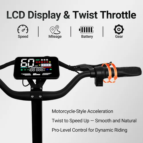 Vista 3 de Patinete eléctrico para adultos, 2800 W6000 W, velocidad máxima de 3552 MPH, batería de 10801800 Wh, rango de 3560 millas de alcance de 11 pulgadas