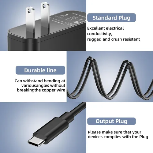 Vista 6 de Juego de accesorios de alimentación USB C para JBL Charge 4-6, JBL Flip 5, Flip 6, Flip 7, Pulse 4, Pulse 5, Clip4, Clip5, Auriculares inalámbricos