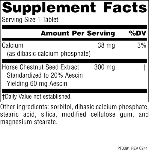 Vista 2 de Planetary Herbals Castaño de Indias Full Spectrum, 500 mg - 120 Tabletas