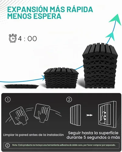 Vista 7 de Paquete de 36 paneles curvos de espuma a prueba de sonido para paredes, paneles acústicos de 2 pulgadas que absorben el sonido, insonorización