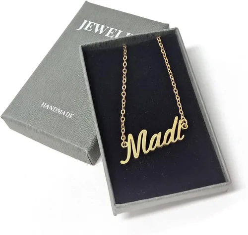 Vista 6 de Aoloshow Collar con nombre personalizado con cualquier nombre, joyería para mujer, regalo de dama de honor para nueva mamá, Metal, no aplica