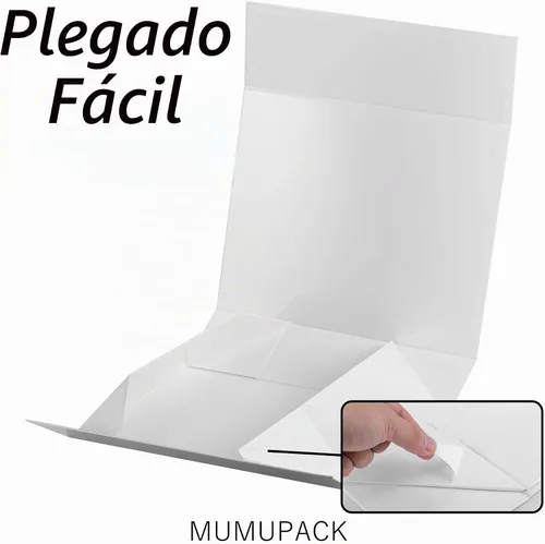 Vista 4 de Caja de regalo plegable blanca extra grande, 19 x 16 x 6 pulgadas, caja rectangular de propuesta de padrino de boda con tapa cierre magnético
