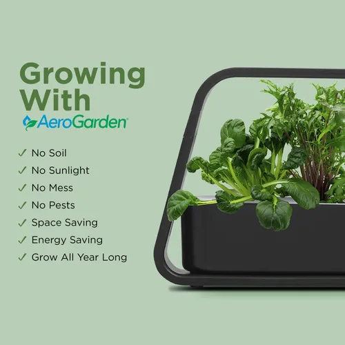 Vista 5 de AeroGarden Sprout - Jardín interior con luz LED de cultivo, color negro