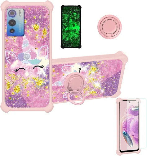 Vista 102 de jioeuinly JSF-DJS - Funda compatible con Nothing Phone 2a con protector de pantalla de vidrio templado, policarbonato duro + silicona suave, soporte