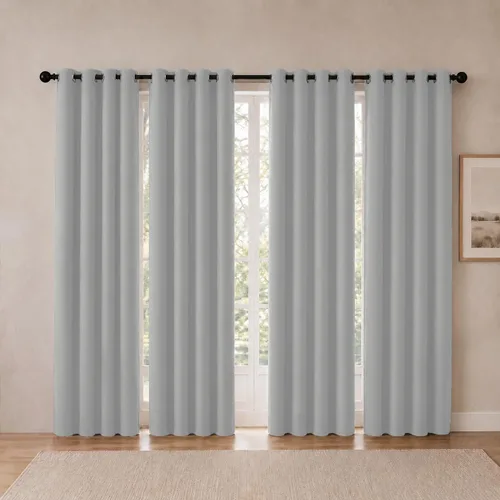 Vista 11 de Cortinas de oscurecimiento de habitación de 45 pulgadas de largo para dormitorio y sala de estar, cortinas térmicas aislantes con ojales