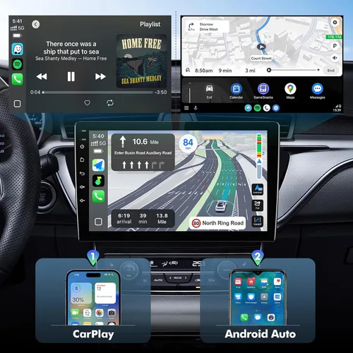 Vista 3 de 9 pulgadas IPS pantalla táctil Android 14 coche estéreo para Mazda 3 2010-2013 con CarPlay inalámbrico y Android Auto 4 Core 32GB radio de coche