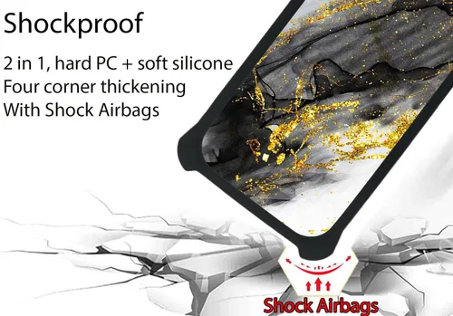 Vista 2 de Aroepurt Funda para Realme 7 compatible con Realme 7 con protector de pantalla de vidrio templado, PC + TPU 2 en 1, soporte de anillo, purpurina