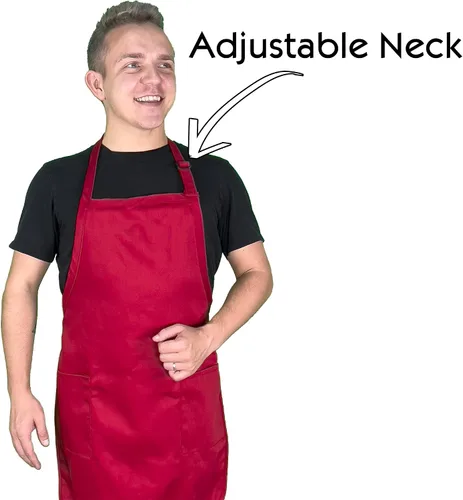 Vista 7 de Delantal de chef personalizado con nombre bordado, delantal de cocina personalizado para hombres y mujeres, delantal de chef para adultos, regalo