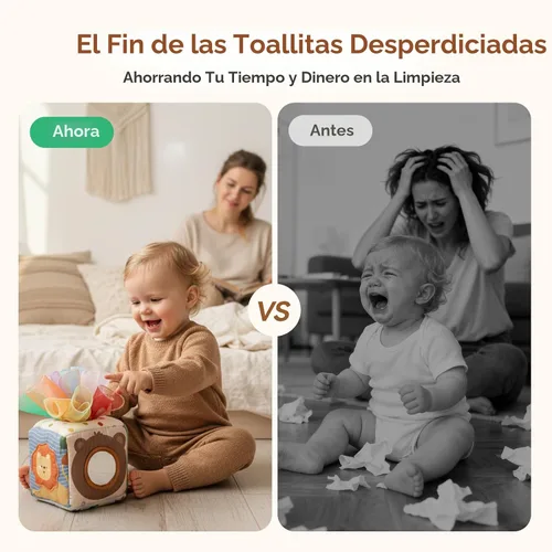 Vista 2 de Youuys Caja de Pañuelos de Juguete para Bebés de 6-12 Meses, Juguetes Sensoriales Montessori para Niño de 1 Año, Juguete Infantil con Pañuelos