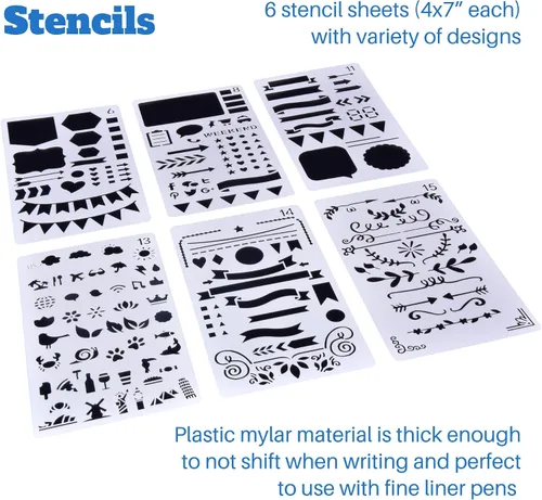 Vista 4 de Kit perfecto de suministros de diario para planificación, juego de 32 piezas, suministros diseñados a medida para diarios y planificadores, incluye