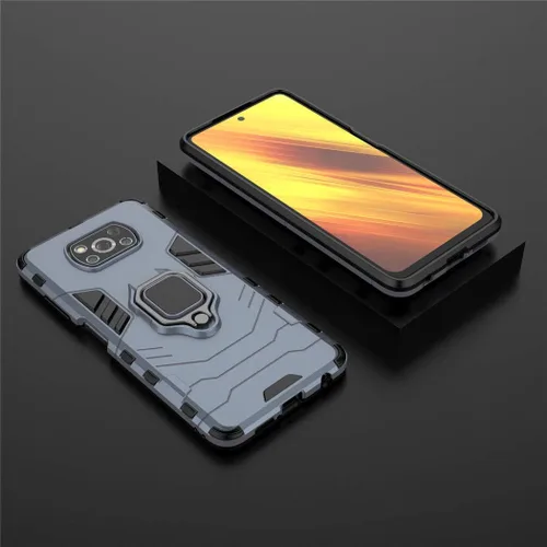 Vista 5 de LuluMain - Funda compatible con Xiaomi Poco X3, Mi Poco X3 NFC, soporte de anillo de metal a prueba de golpes