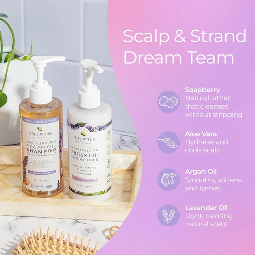 Vista 5 de Tree To Tub Champú y acondicionador de lavanda para cabello seco, cuero cabelludo seco, encrespamiento, champú y acondicionador hidratante de aceite