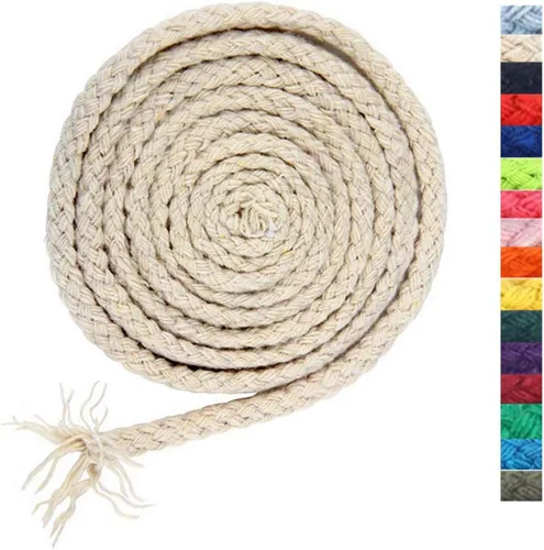 Vista 15 de Cuerda de macramé de 5 mm * 295 pies, cuerda de algodón natural de 8 hebras trenzadas para manualidades, hilo de algodón para tejer, para colgar