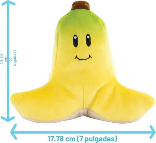 Vista 3 de Club Mocchi-Mocchi - Peluche de Mario Kart, peluche de plátano, peluches de Mario esponjosos, juguetes de peluche coleccionables, juguetes de felpa