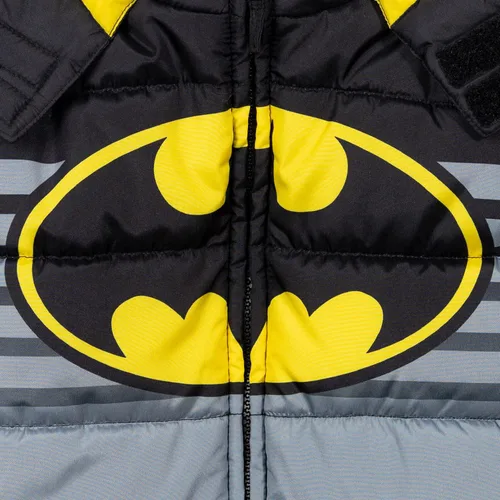 Vista 4 de DC Comics Justice League Superman Batman - Chaqueta acolchada con cremallera para niños pequeños a grandes