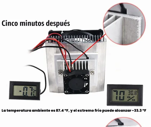 Vista 3 de Mini aire acondicionado DC 12V DIY Termoeléctrico Peltier Refrigeración Sistema de refrigeración Disipador de calor Módulo de conducción