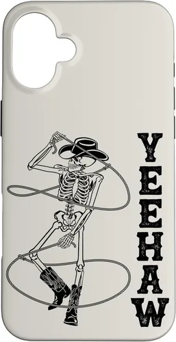 Vista 23 de Western Cowboy Skeleton Yeehaw Rodeo Southern Country Music Case for iPhone 17