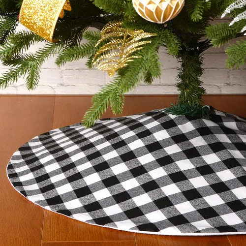 Vista 7 de Sattiyrch Falda para Árbol de Navidad de Cuadros Buffalo de 36 pulgadas, Falda para Árbol de Navidad de Cuadros Buffalo Rojo y Negro