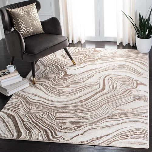 Vista 21 de SAFAVIEH Meadow Collection - Alfombra para pasillo, 2 x 7 pies, azul y gris, diseño abstracto moderno, no desprende pelusa y de fácil cuidado, ideal