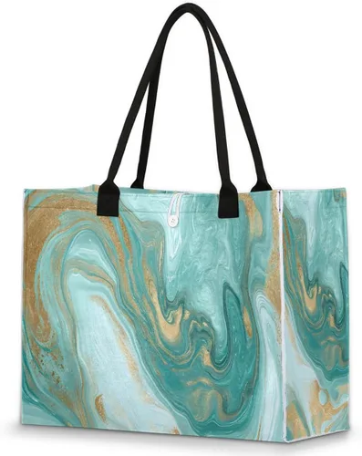 Vista 15 de Pardick Bolsa de mano reutilizable para mujer, bolsa de viaje, trabajo, compras, piscina y playa, A-04, Mediana
