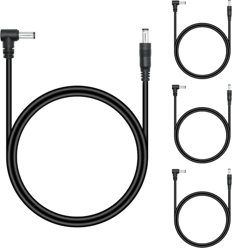 Vista 8 de 4 cables de extensión de alimentación de 12 V CC de 1.6 ft/1.6 pies, CC 0.217 in x 0.083 in macho a macho, cable adaptador de corriente 20 AWG