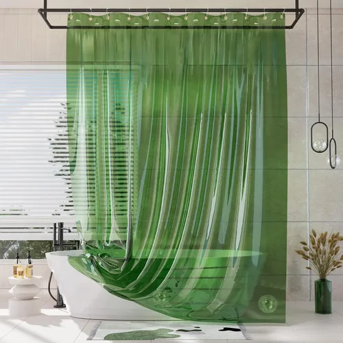 Vista 18 de AmazerBath Forro de cortina de ducha, 100% EVA, suave ámbar transparente, resistente, cortina de ducha y forro 2 en 1, 72 x 72 pulgadas, forro