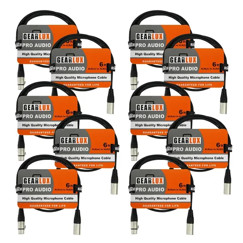 Vista 20 de Gearlux – Cable de micrófono XLR, completamente balanceado, macho a hembra, 25 pies - Paquete de 3