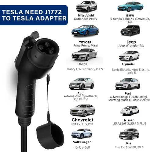 Vista 3 de Cargador portátil para vehículos eléctricos Nivel 1, 15Amp 110V, cargador eléctrico para vehículos con cable de extensión de 21 pies, NEMA 5-15P