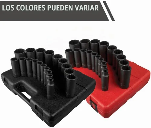 Vista 3 de SUNEX TOOLS 2820 Juego de impacto profundo SAE de 12 puntos con accionamiento de 1/2 pulgadas, 19 piezas