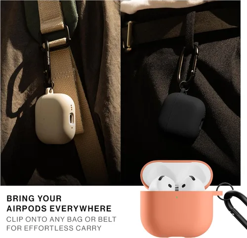Vista 4 de Native Union Funda activa para AirPods 4 y AirPods 4 con cancelación activa de ruido, funda de silicona mate suave y sedosa con clip para fijar